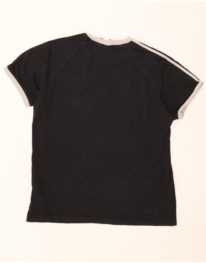 Adidas Męska koszulka Top, duża, czarna, bawełniana z blokami kolorów