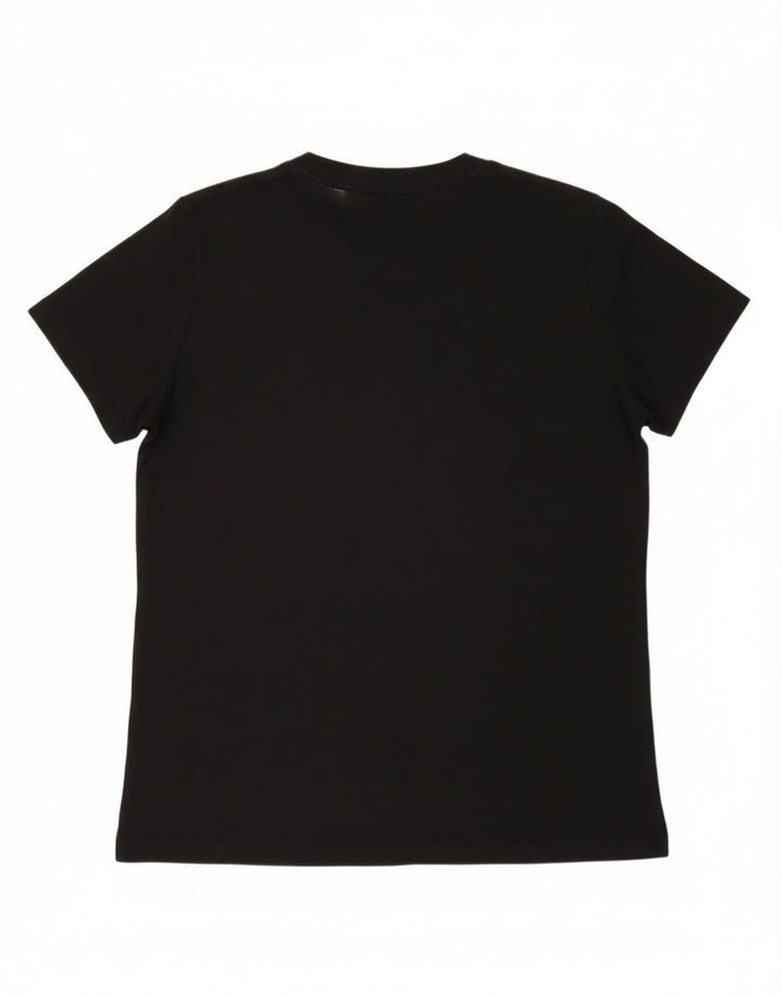 NIKE Womens Graphic T-Shirt Top UK 14 Medium Black Cotton