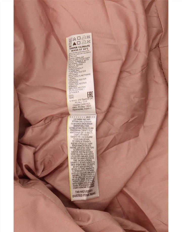 Marks & Spencer Damski płaszcz z kapturem, oversize, wyściełany, UK 18 XL, różowy poliester