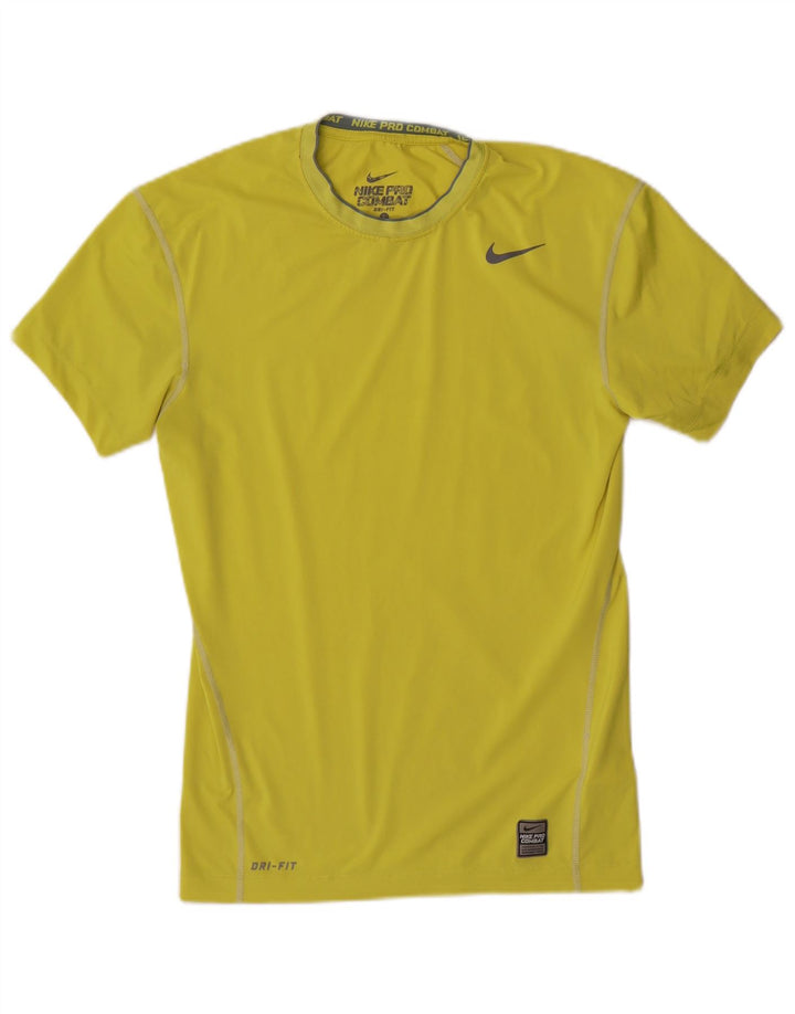 Męska koszulka Nike Dri Fit, duża, żółta, sportowa koszulka z poliestru