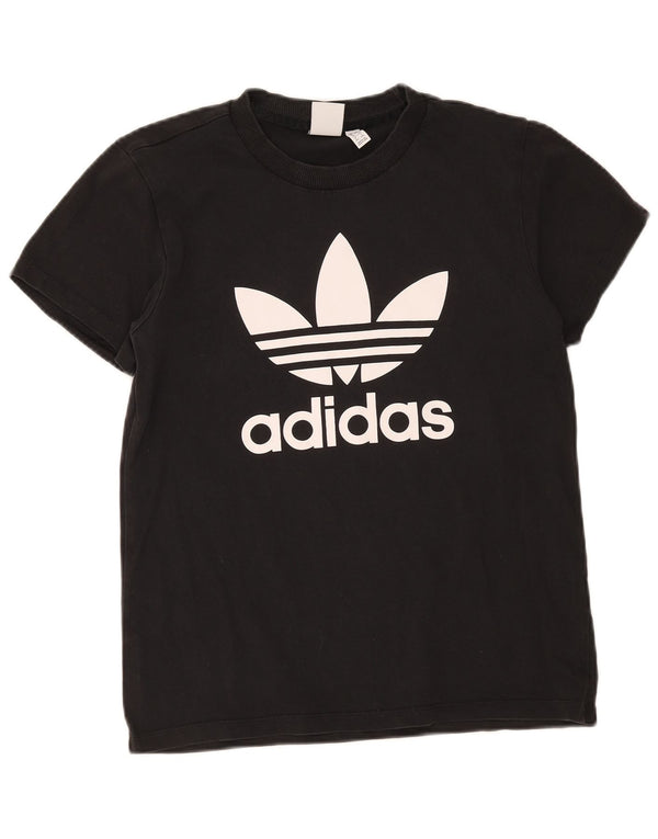 Damska koszulka z grafiką Adidas Top UK 8, mała, czarna bawełna