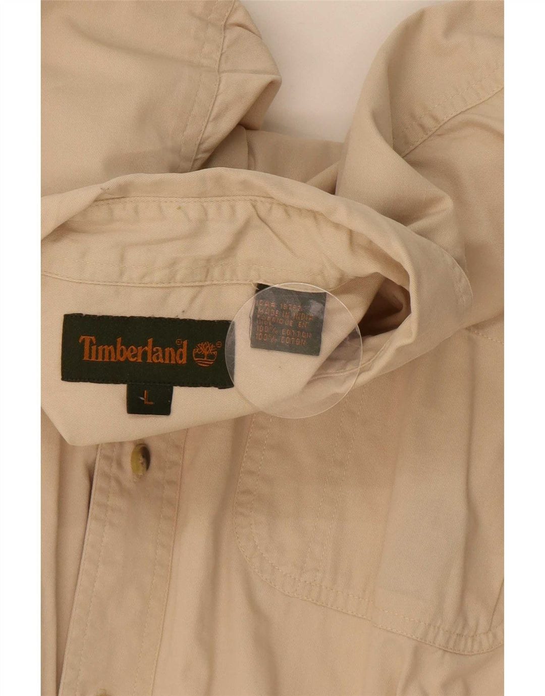 Koszula męska Timberland, duża, beżowa, bawełniana