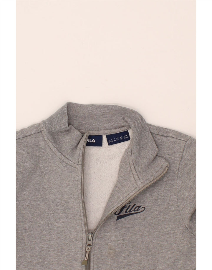 FILA Womens Tracksuit Top Jacket UK 8 Small Grey Colourblock Cotton Vintage Fila and Second-Hand Fila from Messina Hembry 