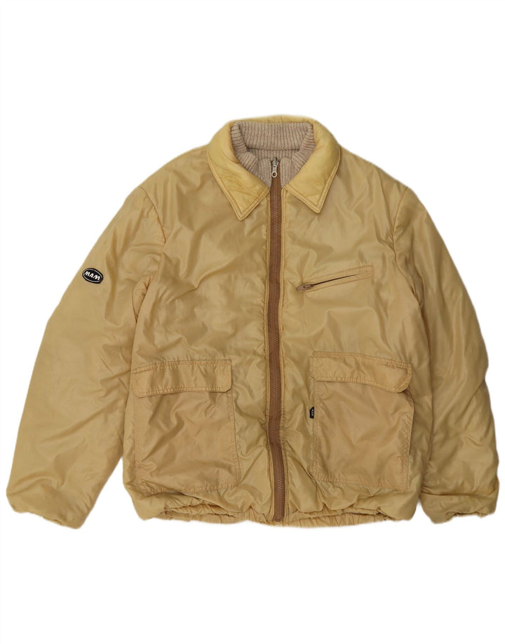 Dwustronna kurtka bomberka męska Vintage UK 36 Small Beige
