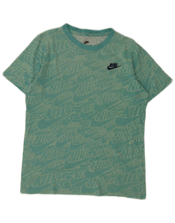 Chłopięcy T-shirt z grafiką Nike na 12-13 lat, duży, turkusowy, bawełniany