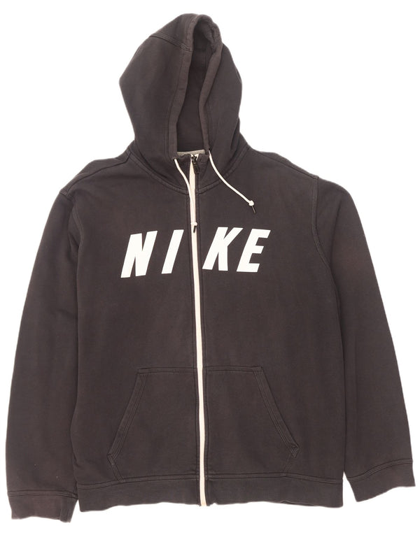 Męski sweter z kapturem i zamkiem błyskawicznym Nike, XL, szary, bawełniany