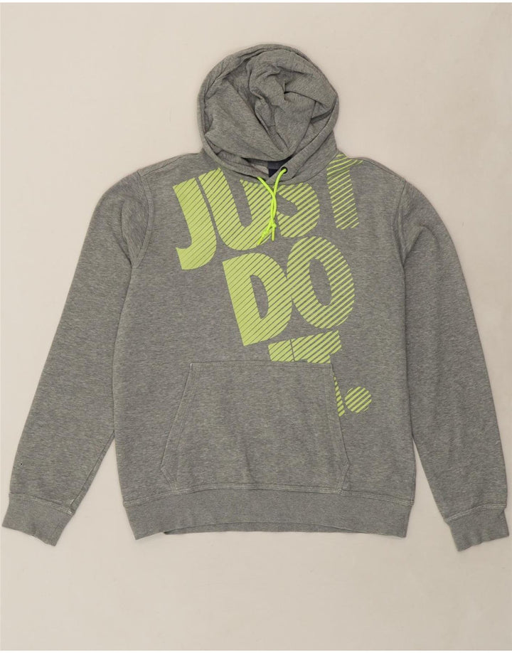 NIKE Mens Graphic Hoodie Jumper Medium Grey Cotton Vintage Nike and Second-Hand Nike from Messina Hembry 