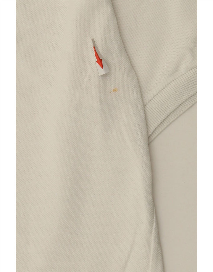 Męska koszulka polo LACOSTE, rozmiar 3, mała, biała, bawełniana