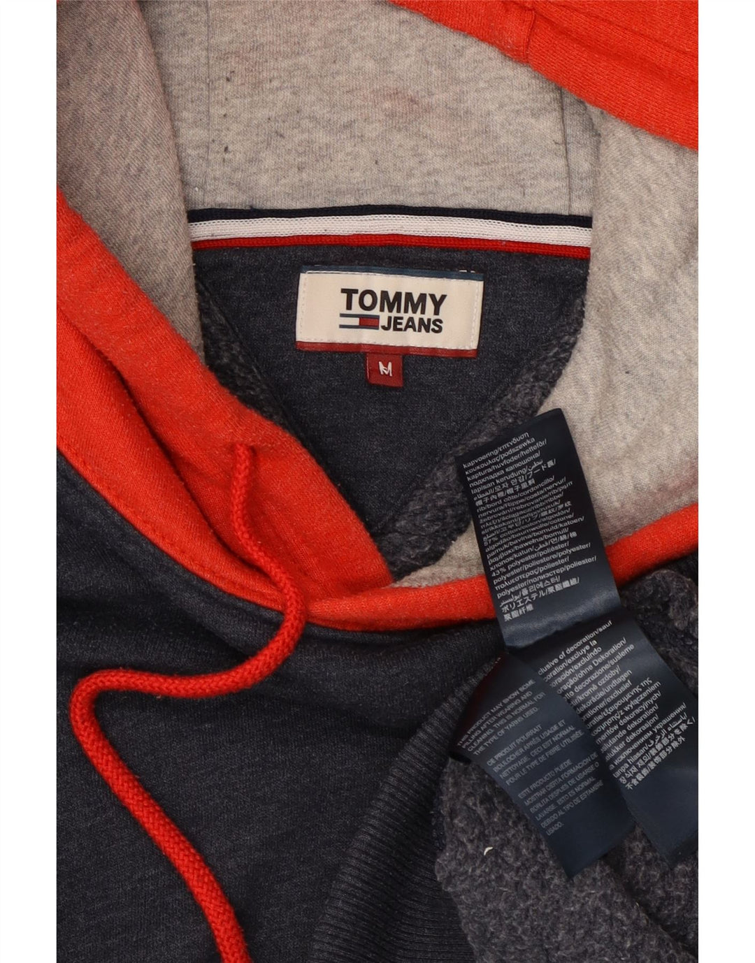 Męski sweter z kapturem Tommy Hilfiger, średni granatowy, bawełniany blok kolorów