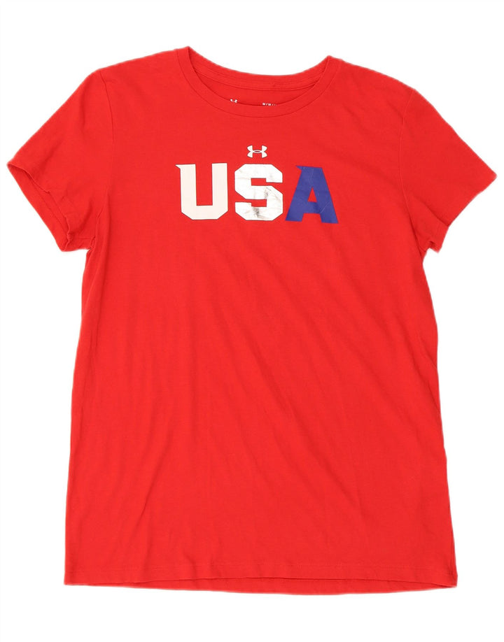 Męska koszulka Under Armour Regular Graphic Top, bawełniana, w kolorze średnio czerwonym