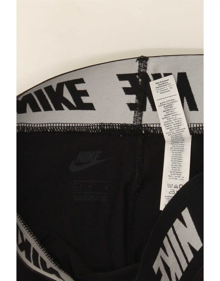 Damskie legginsy Nike Graphic UK 12, średnie czarne, bawełniane