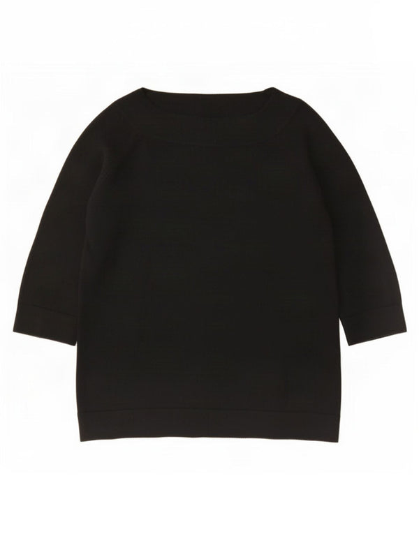Marks & Spencer Damski sweter z dekoltem w łódkę z autografem, UK 14, duży, czarny