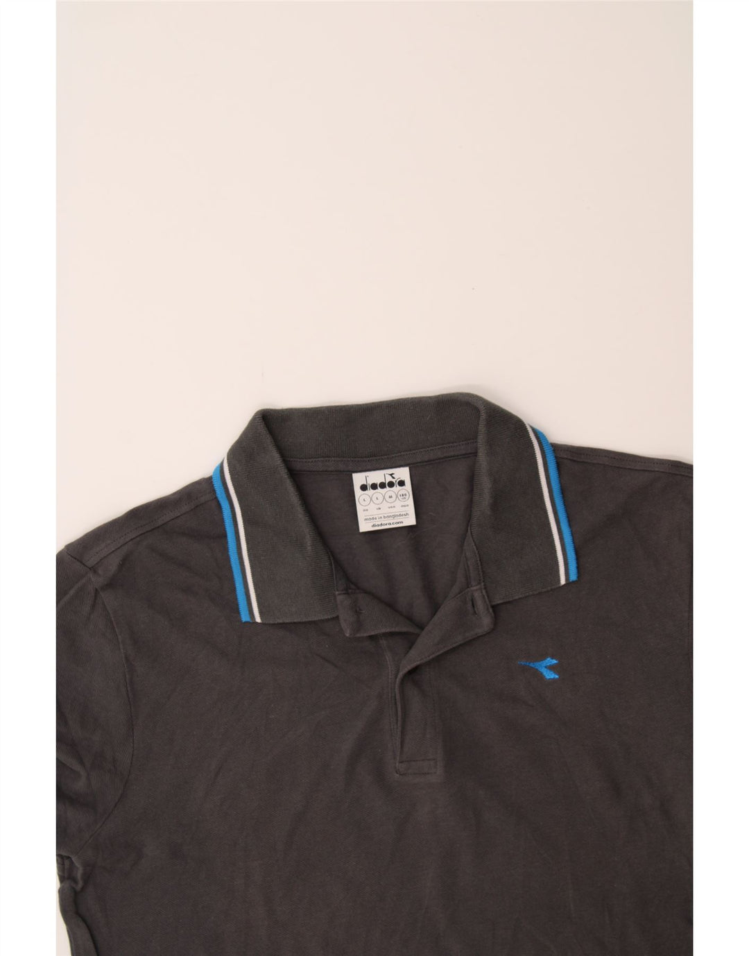 DIADORA Mens Polo Shirt Large Grey Cotton Vintage Diadora and Second-Hand Diadora from Messina Hembry 