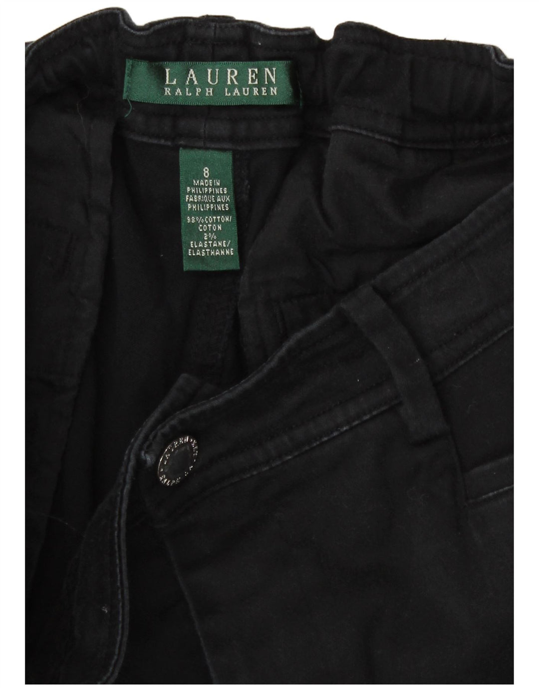 Damskie bermudy Ralph Lauren US 8 Medium W30, czarna bawełna