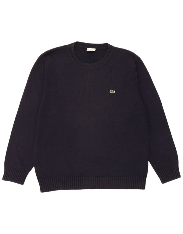 Męski sweter Lacoste z okrągłym dekoltem, rozmiar 5, duży, granatowy, bawełniany