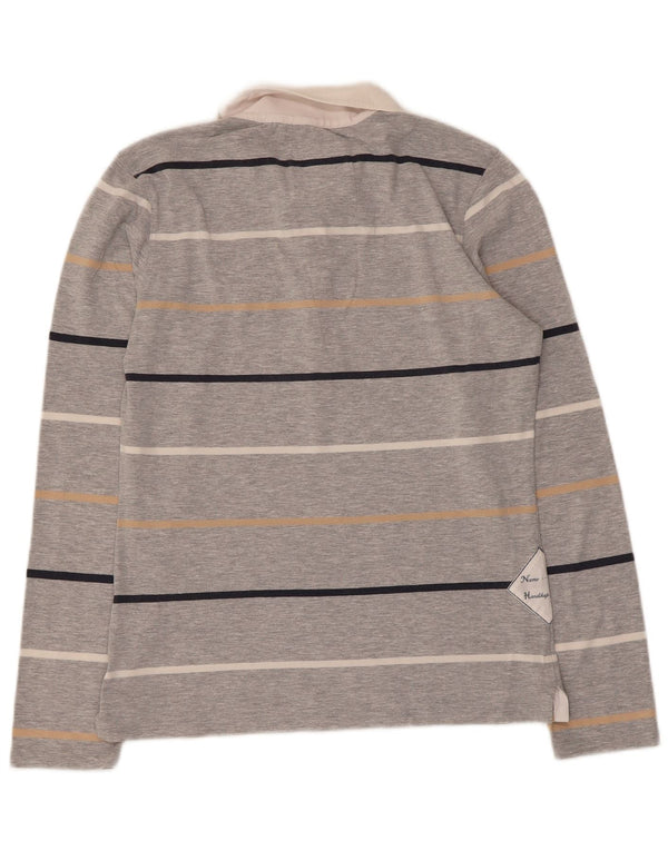 Damska koszulka polo do rugby La Martina z długim rękawem UK 14, duże szare paski