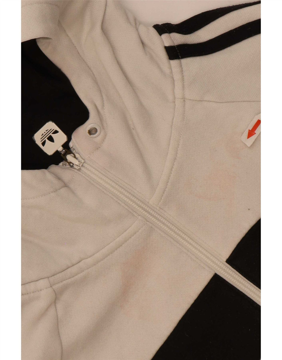 Damski sweter Adidas z grafiką i zamkiem błyskawicznym IT 44 Średni biały blok kolorów