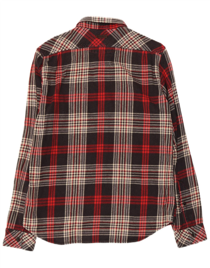 Marlboro Classics Męska koszula flanelowa slim fit w kratkę, duża czarna krata