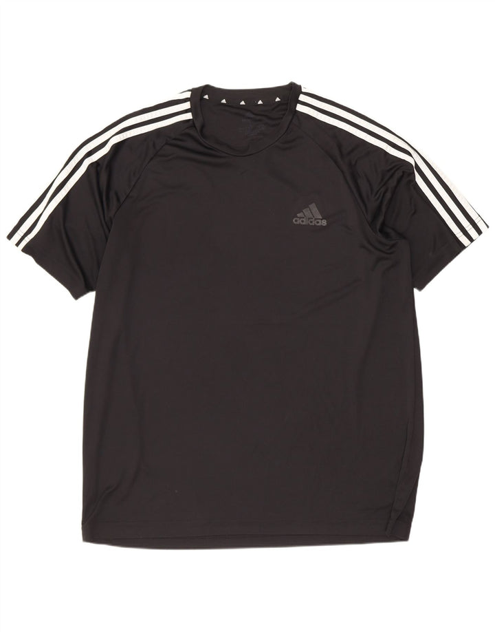 Adidas Męski T-shirt Top Duży Czarny Poliester Sport