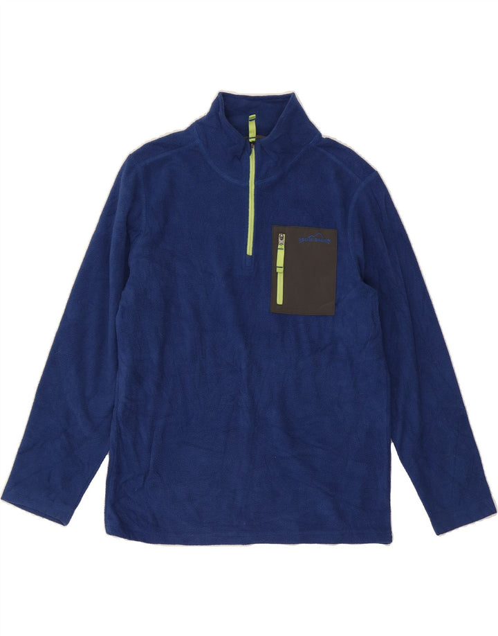 EDDIE BAUER Boys Zip Neck Fleece Jumper 12-13 Years Large Blue Polyester Vintage Eddie Bauer and Second-Hand Eddie Bauer from Messina Hembry 