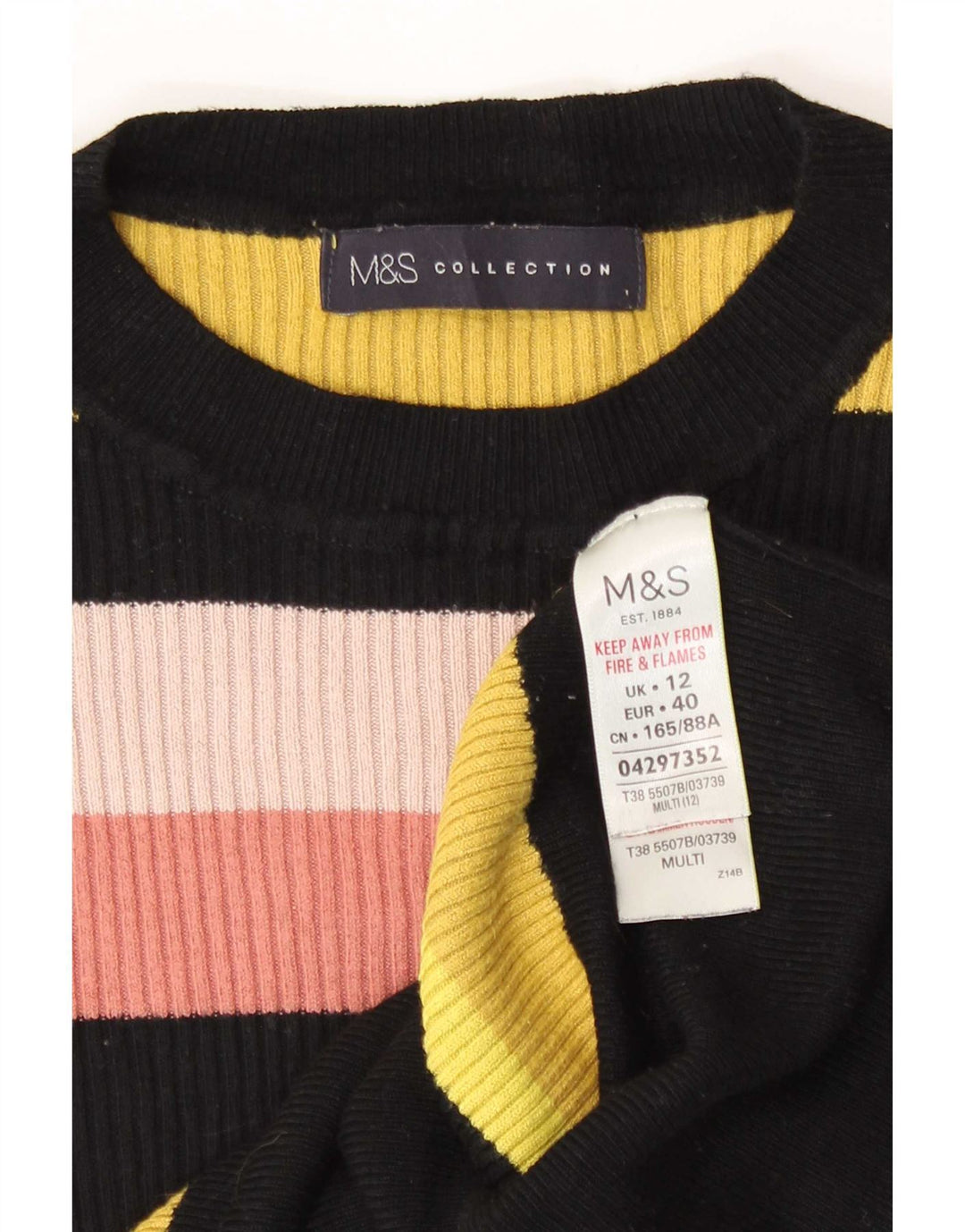 Sweter damski Marks & Spencer z okrągłym dekoltem, UK 12, średni, wielokolorowy