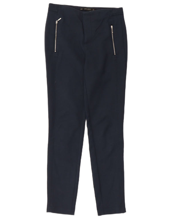 Spodnie damskie Zara Skinny XS Granatowe, bawełniane