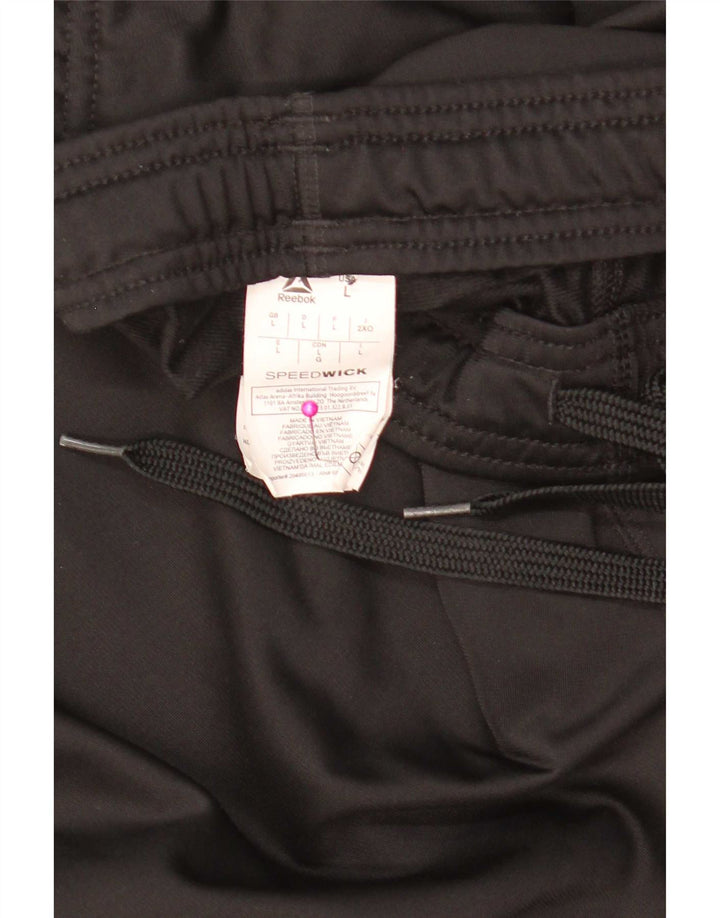 Męskie spodnie dresowe Reebok Joggery, duże, czarne, poliestrowe