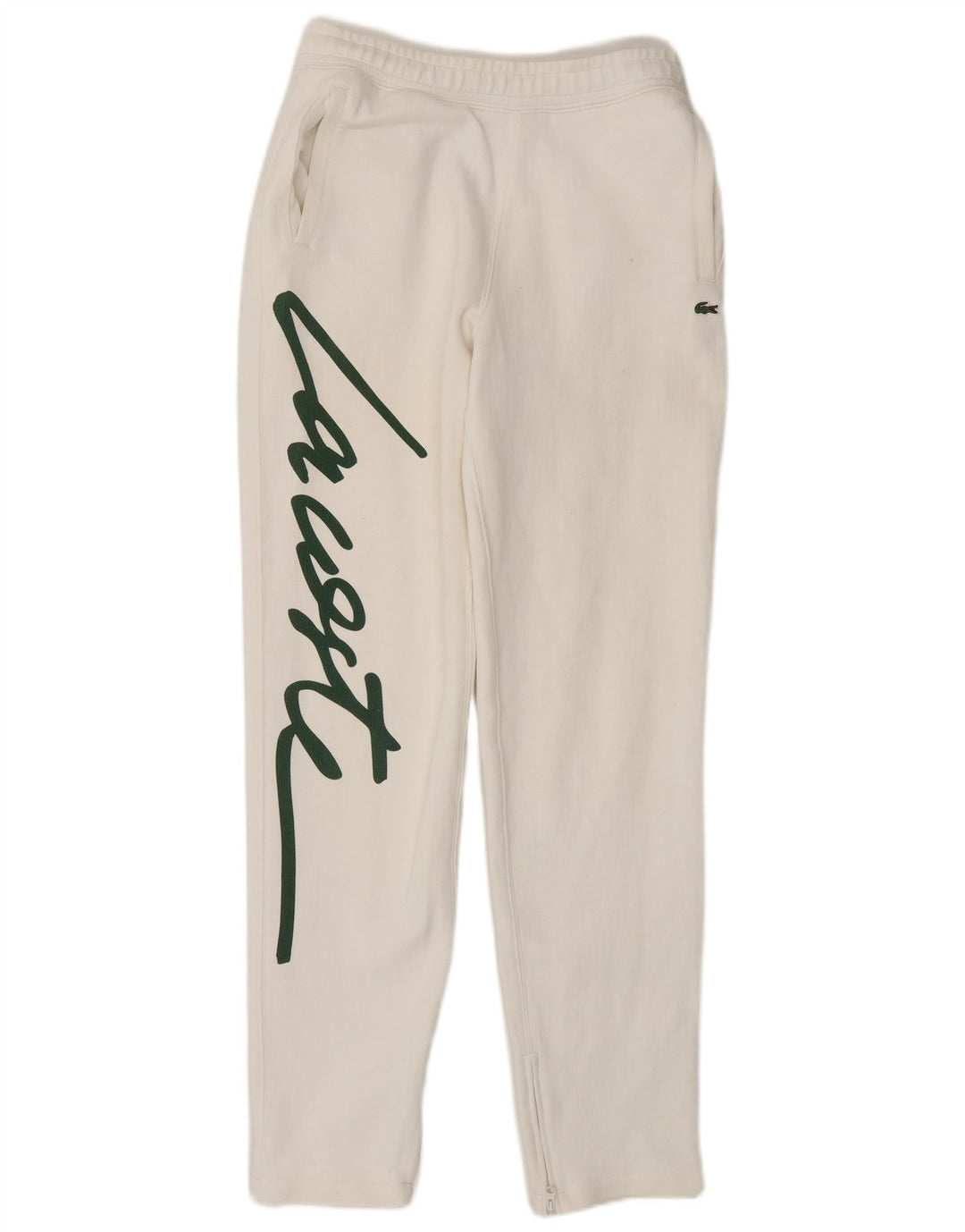 Męskie spodnie dresowe Lacoste Graphic XS, białe, bawełniane