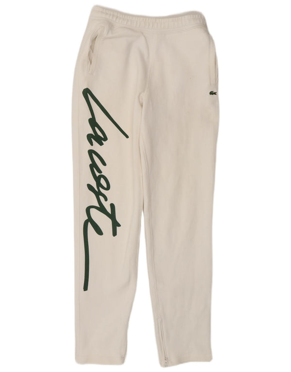 Męskie spodnie dresowe Lacoste Graphic XS, białe, bawełniane
