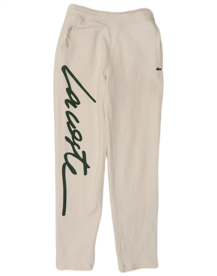 Męskie spodnie dresowe Lacoste Graphic XS, białe, bawełniane