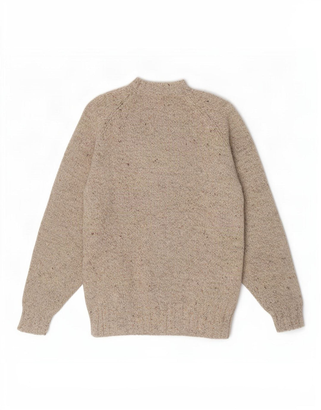 Enara Maglie Męski sweter z dekoltem w łódkę Średni beżowy, wełniany plamki