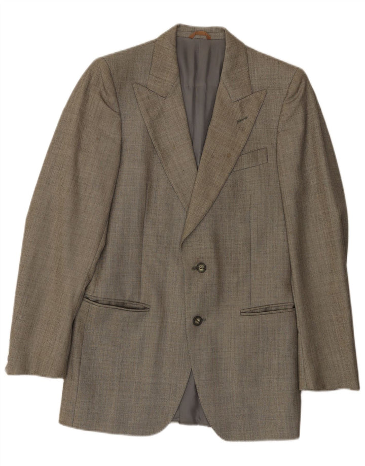 Vintage męska marynarka zapinana na 2 guziki IT 46 Small Grey