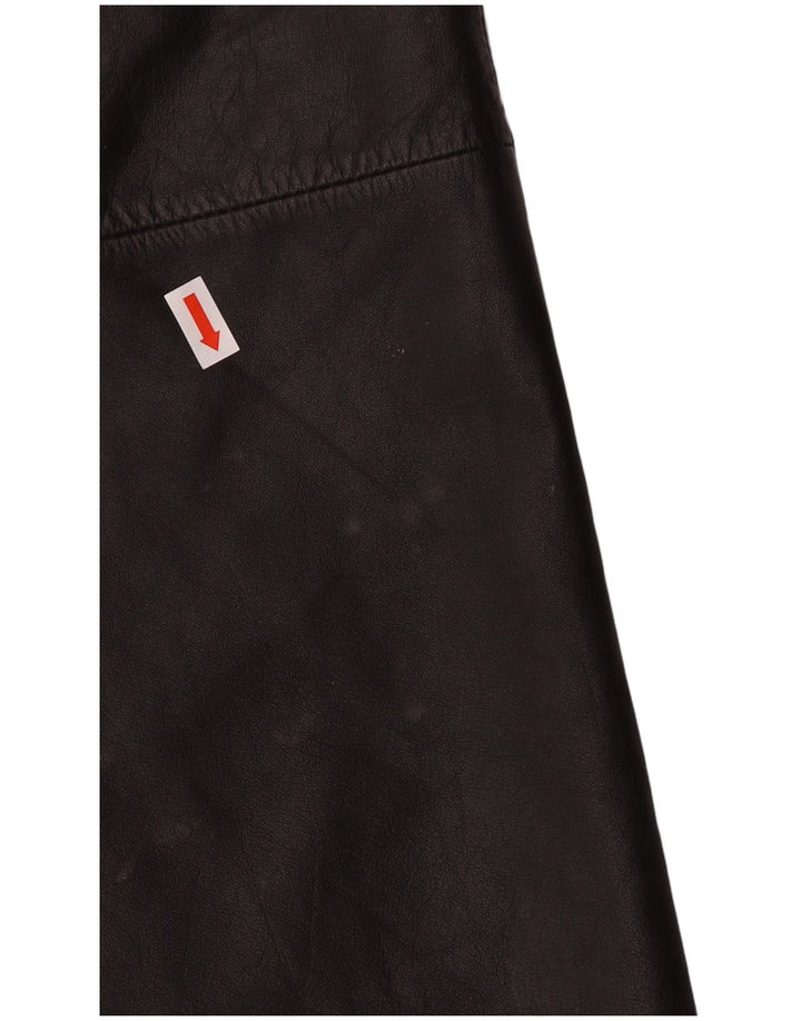 CHALICE Damska spódnica skórzana z wysokim stanem UK 8 Small W24 Czarna skóra