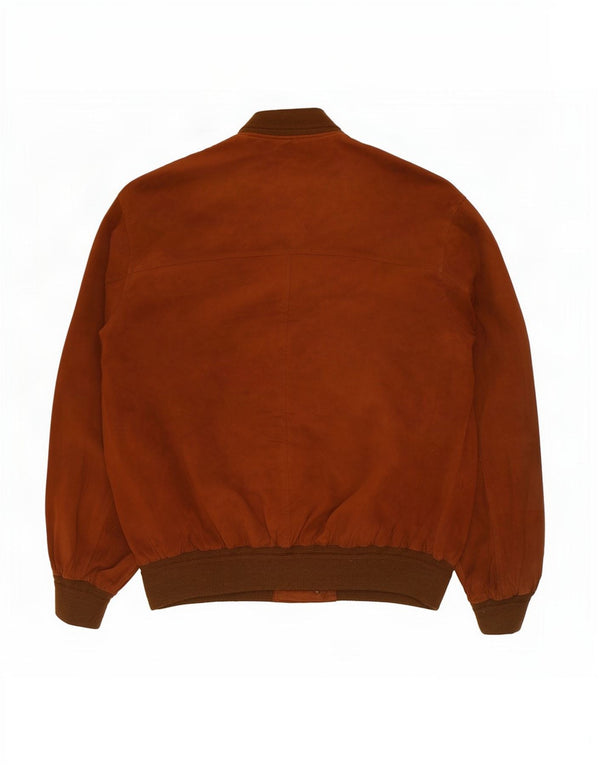 Vintage męska zamszowa kurtka bomber UK 42 XL brązowa skóra