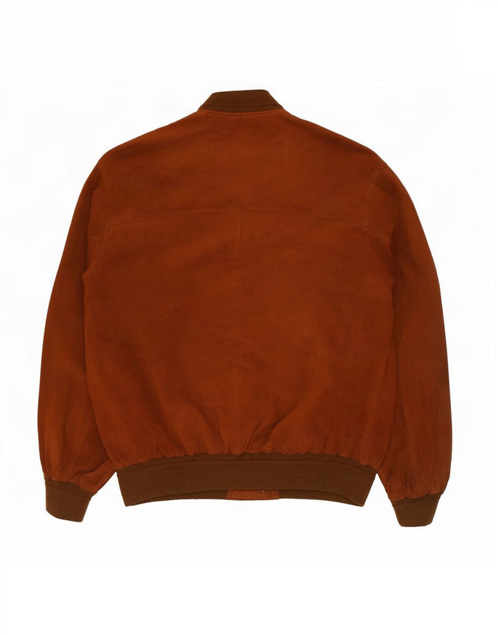 Vintage męska zamszowa kurtka bomber UK 42 XL brązowa skóra