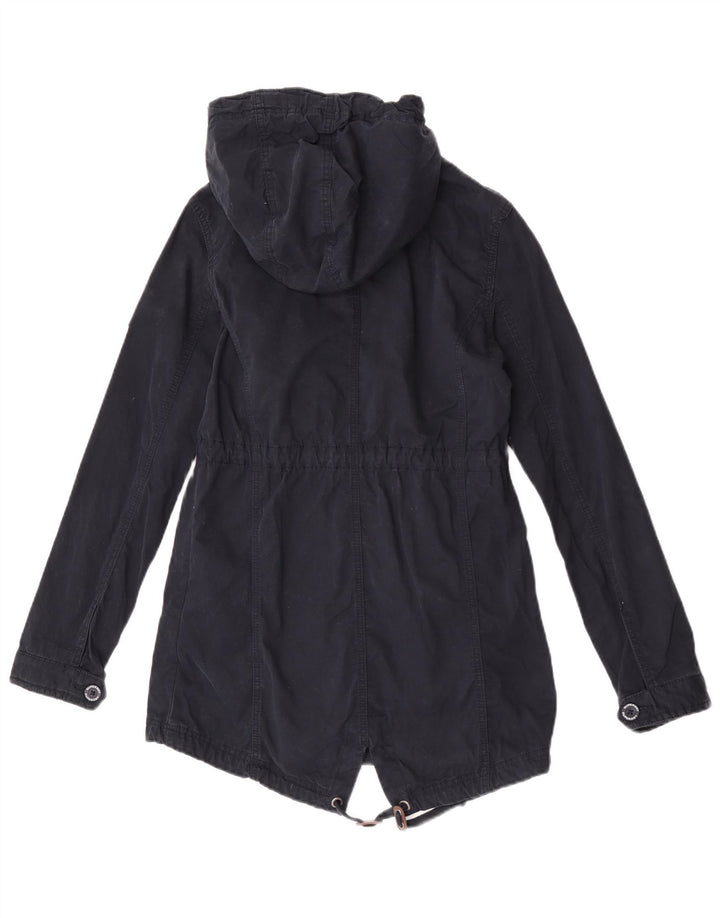 Damska kurtka parka z kapturem Superdry UK 10, mała, granatowa, bawełniana