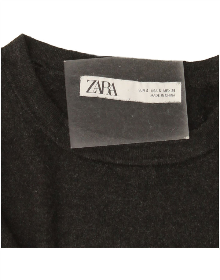 Sweter damski Zara z dekoltem w łódkę UK 10, mały, szary