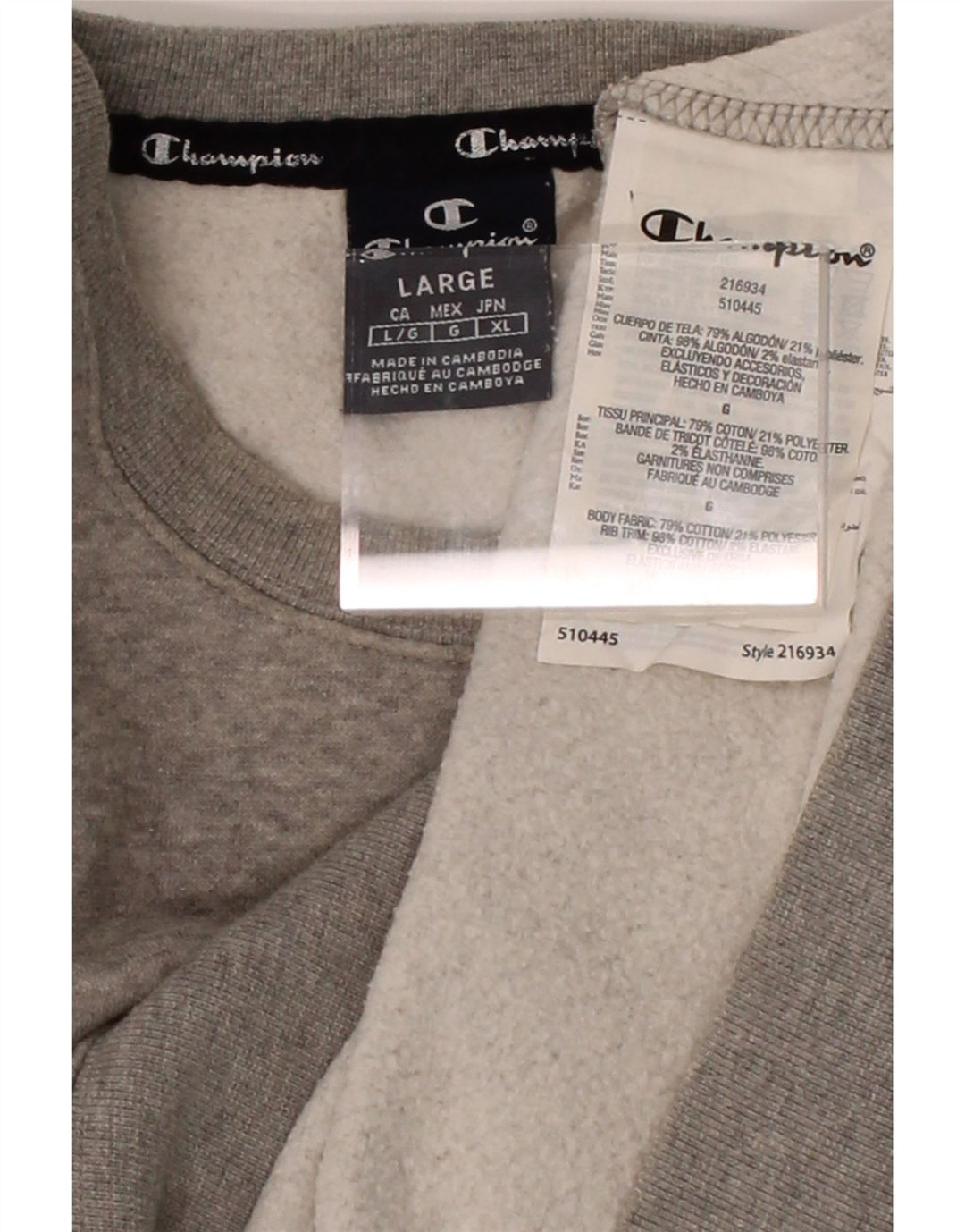 CHAMPION Mens Sweatshirt Jumper Large Grey Vintage Champion and Second-Hand Champion from Messina Hembry 