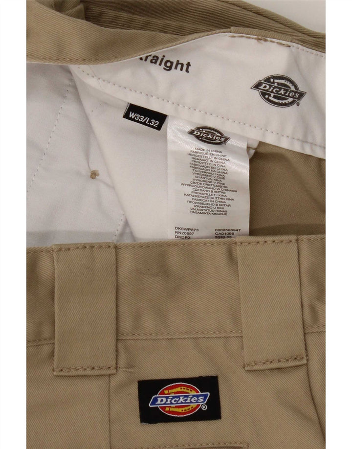 Męskie proste spodnie chino Dickies W33 L32 beżowy poliester