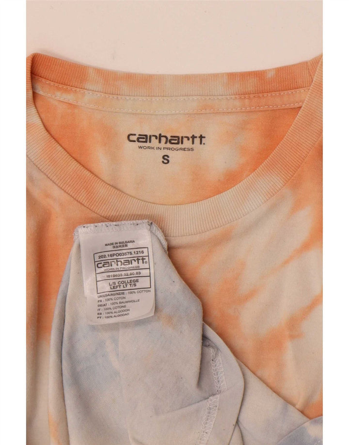 Męski graficzny top Carhartt z długim rękawem, mały, wielokolorowy, bawełniany krawat