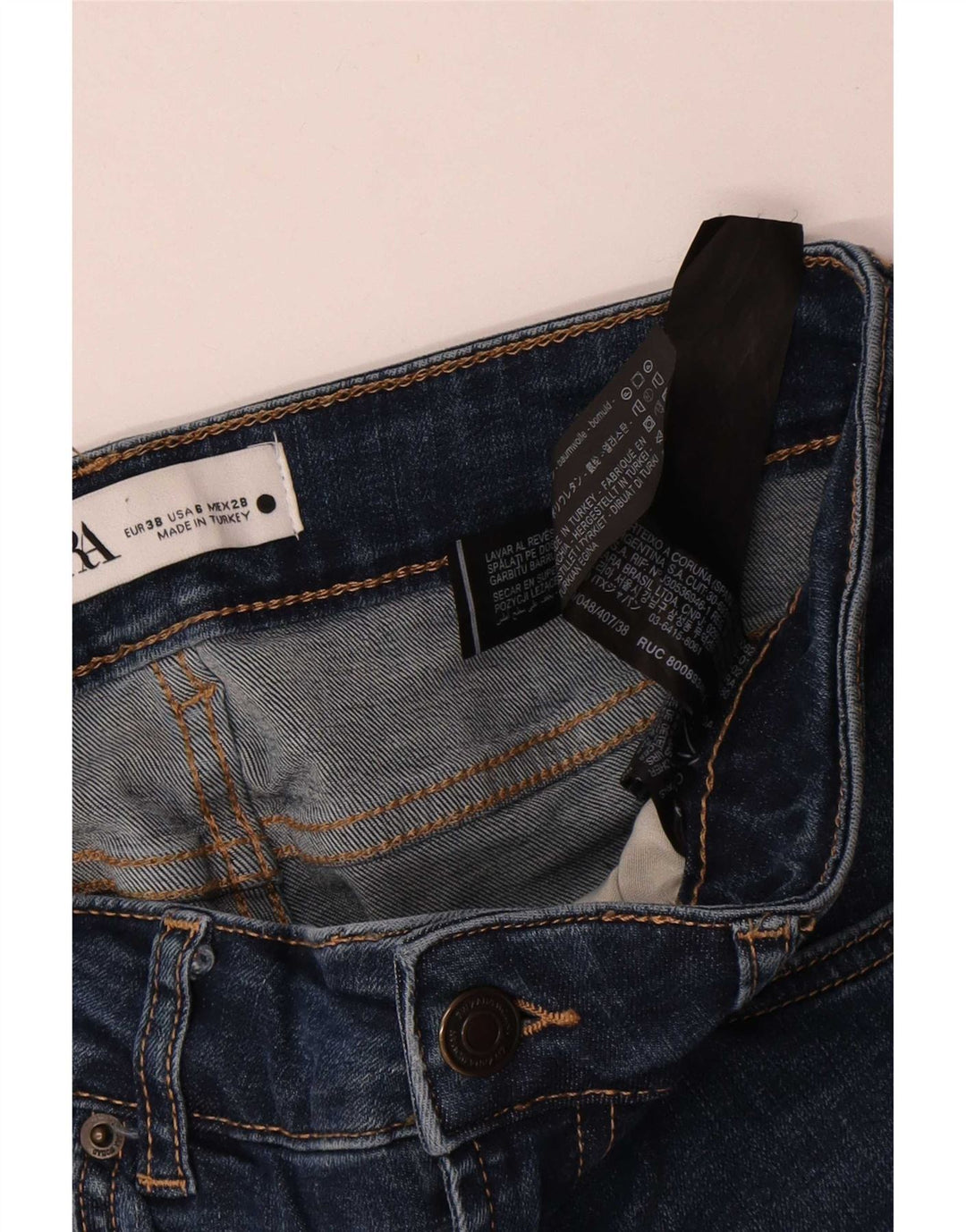 Jeansy damskie Bootcut Zara EU 38 Small W28 L32 Granatowa bawełna