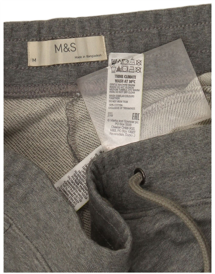 Marks & Spencer Męskie spodnie dresowe Joggery, średnioszare, bawełniane
