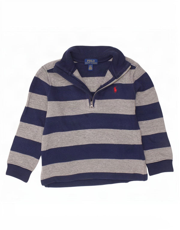 Polo Ralph Lauren Chłopięcy sweter z zamkiem błyskawicznym 3-4 lata, granatowy w paski