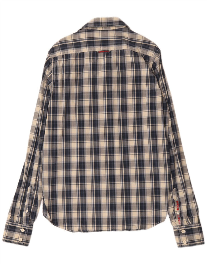 Koszula męska Superdry, duża, bawełniana, granatowa w kratkę
