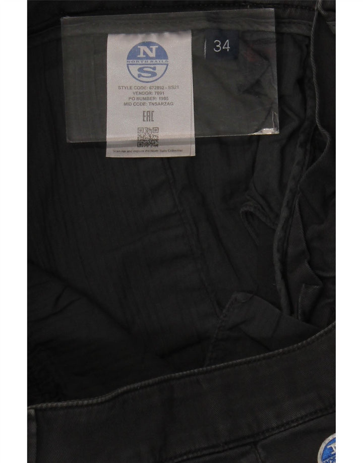 Męskie spodenki cargo North Sails W34, duże, szare, bawełniane