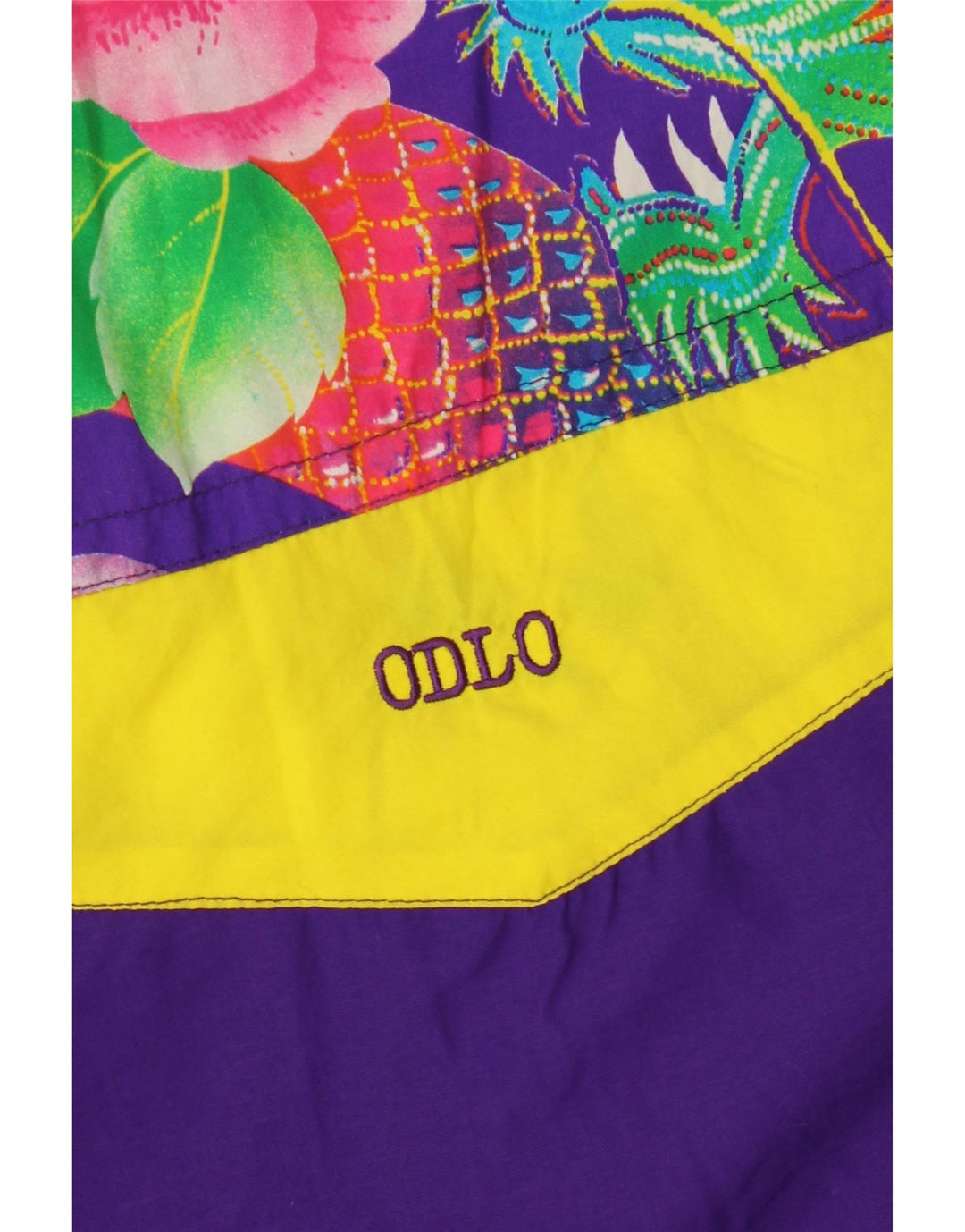 Damska kurtka oversize ODLO typu Anorak EU 36, mały fioletowy kwiatowy poliester