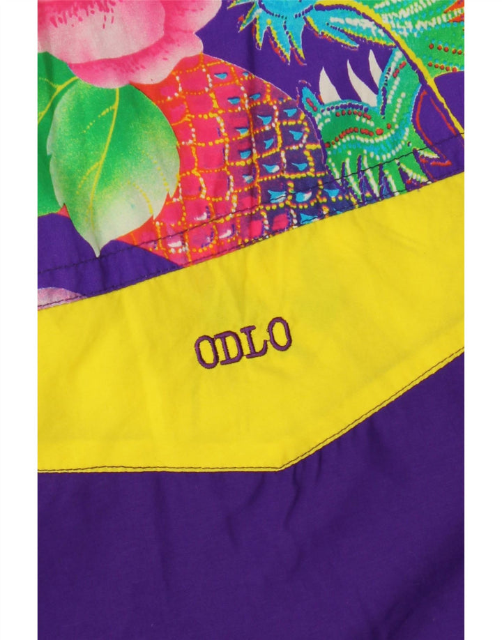 Damska kurtka oversize ODLO typu Anorak EU 36, mały fioletowy kwiatowy poliester