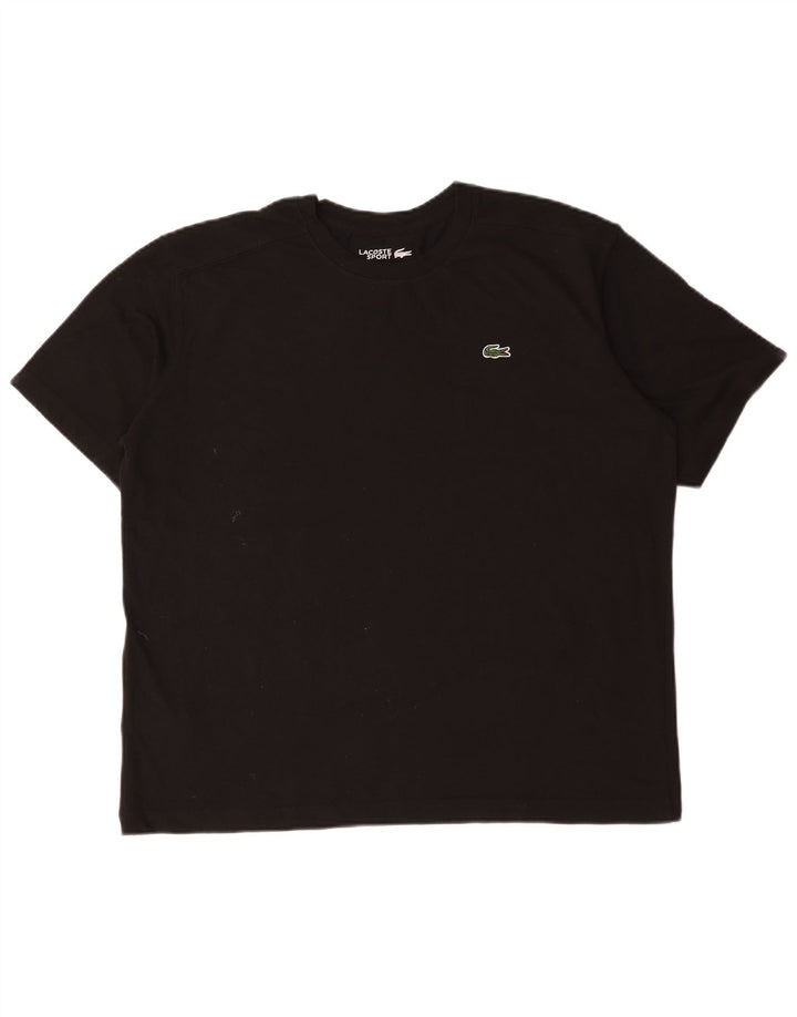 Lacoste Męski T-shirt o regularnym kroju, duży, czarny, bawełniany