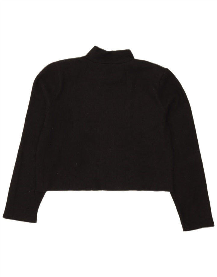 Damski krótki top Zara z długim rękawem, UK 14, średni czarny poliester