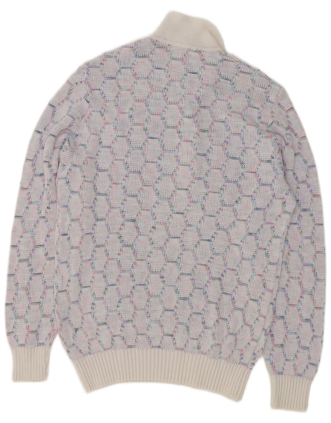 Męski sweter polo w stylu vintage, średnioniebieski, geometryczny